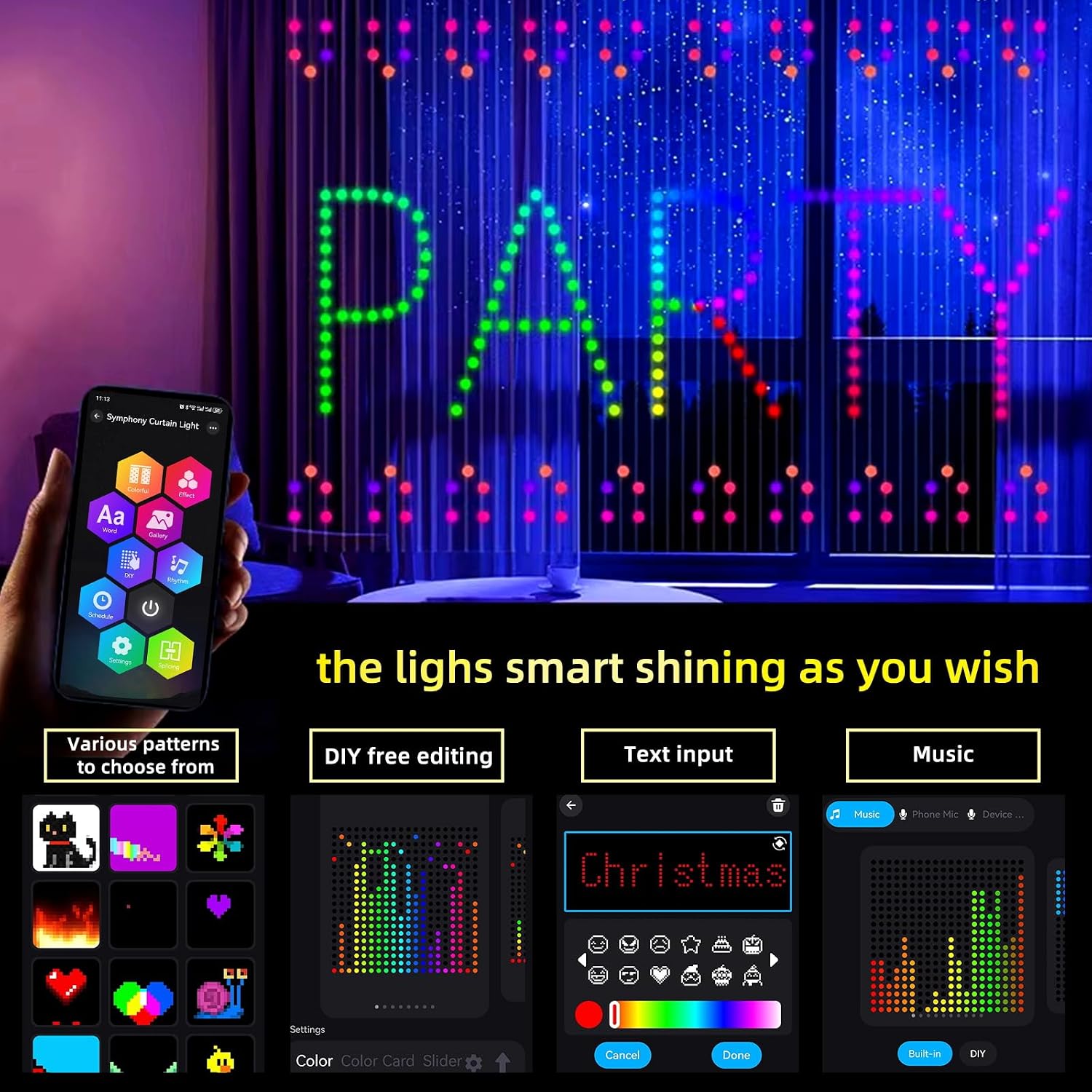 스마트 LED 커튼 조명 DIY 포인트 컨트롤 요정 스 - App Smart Garden 리뷰 및 가격