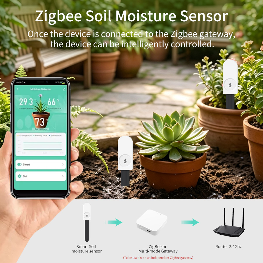 Tuya Zigbee3.0 토양 수분 센서 온도 습도  - App Smart Garden 리뷰 및 가격