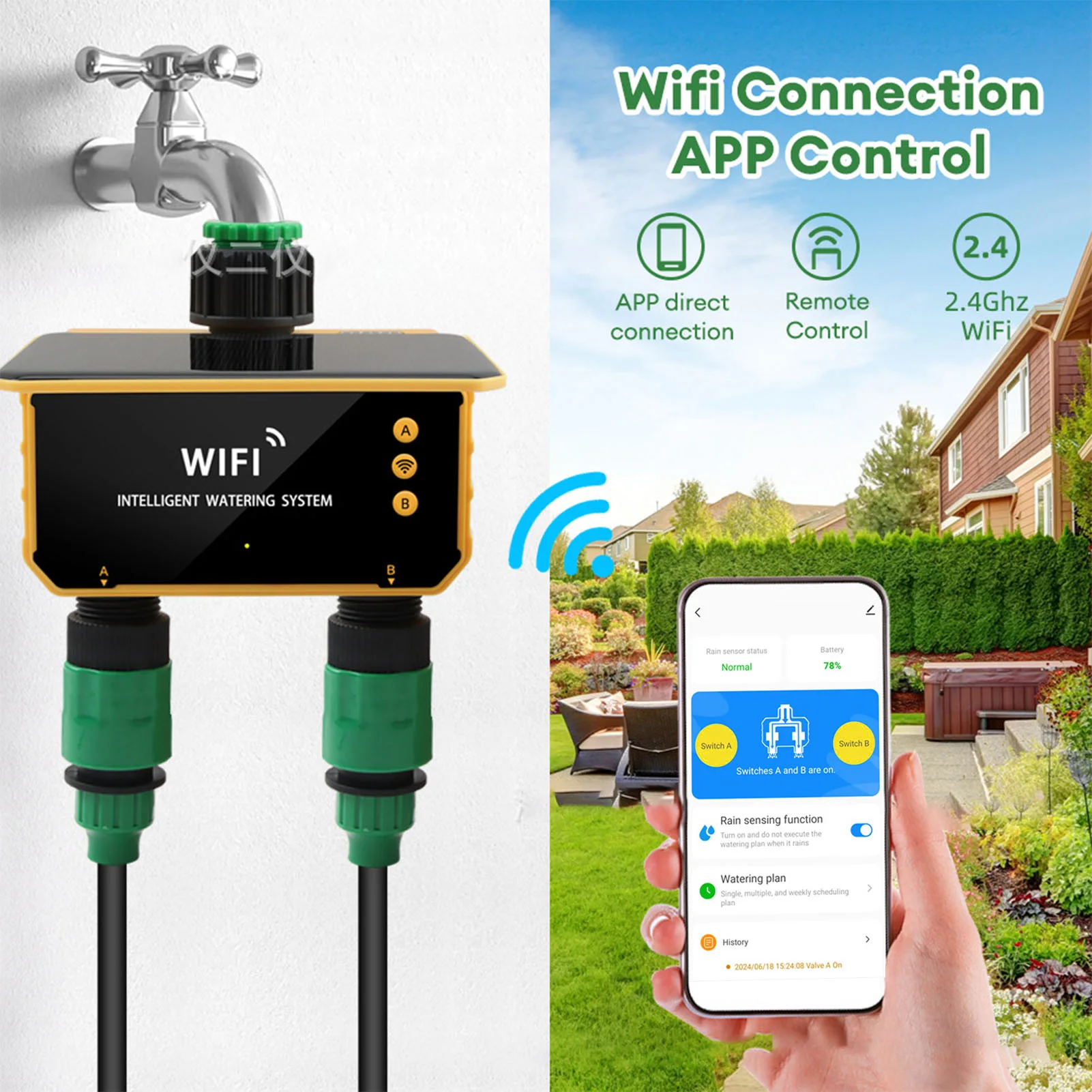 태양광 와이파이 스마트 관개 타이머, 레인 센싱 기능, - App Smart Garden 리뷰 및 가격